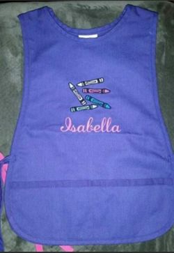 "Isabella" Personalized Daystar Apparel High Quality Two Pocket Child Cobbler Purple Apron