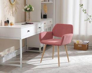 orang red chair with metal legs