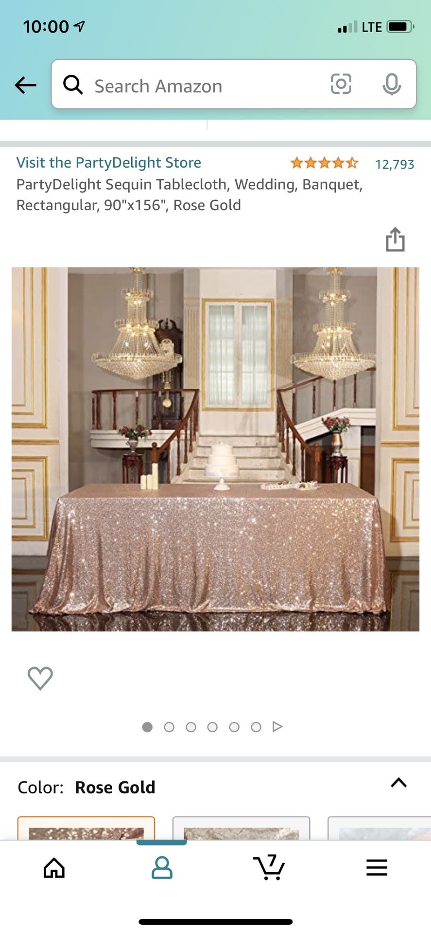 90x156 Rose Gold Tablecloth 