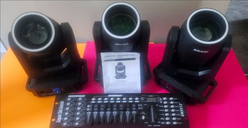 3)150W Beam Gobo 17Prism Stage Lighting Moving Head Light 1 DMX512  Controlled the truss and clamp not included