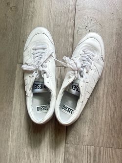 Diesel White Low-Top Leather Sneakers