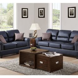 Black Sofa And Love Seat Set 