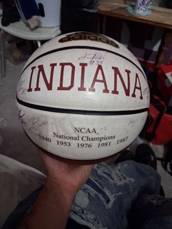 Autographed Indiana Hoosiers national championship basketball