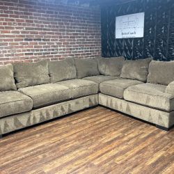 Delivery Available Brown L shape sectional sofa couch