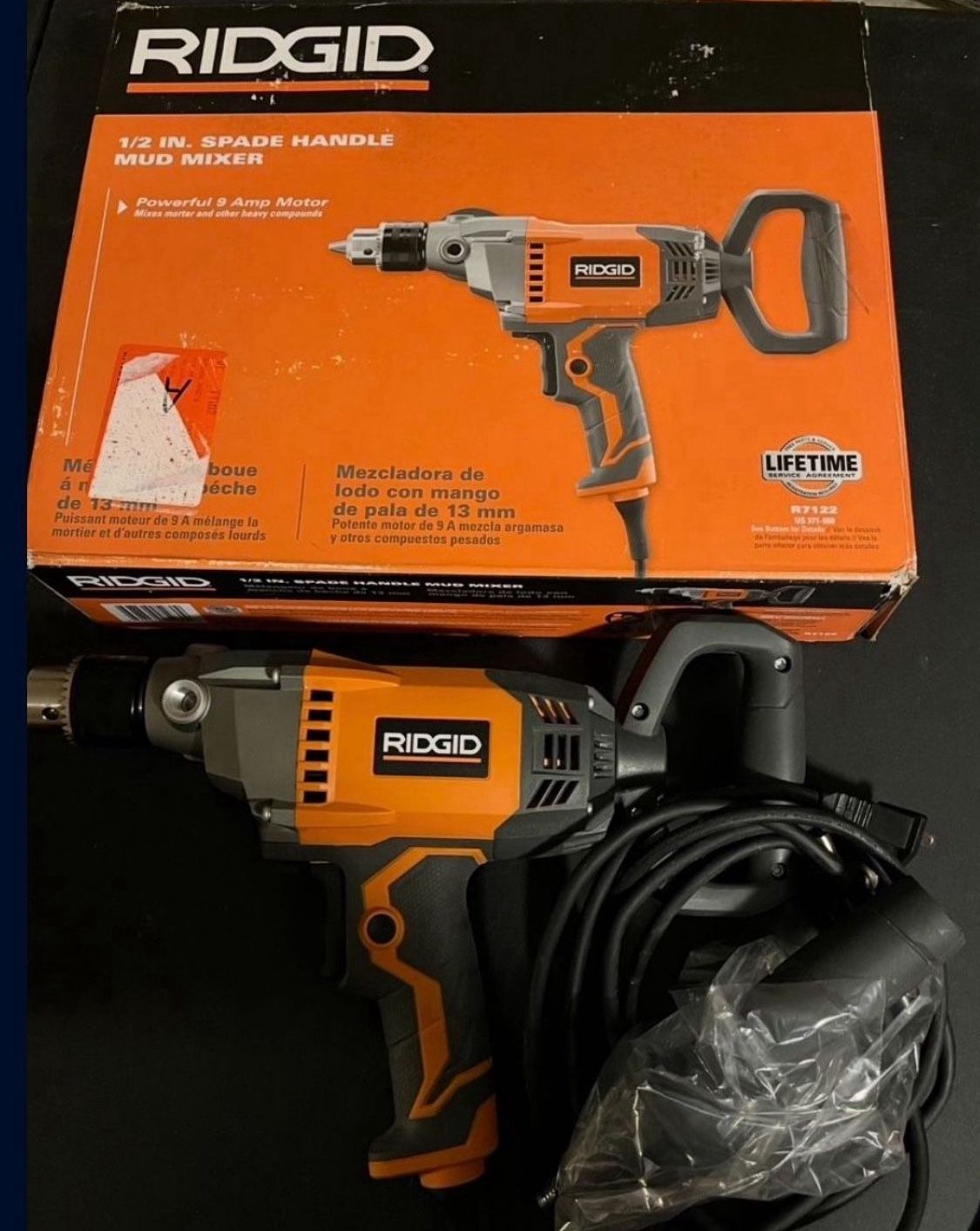 Ridgid 1/2 Spade Handle Mud Mixer