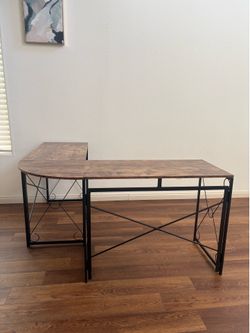 NEW L-Shaped Brown Desk