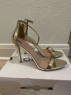 Gold Metallic Strappy Stiletto Heels