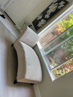 Tan/natural suede chaise lounge