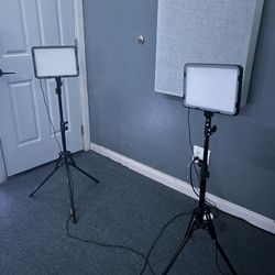 LED Video Panel Light Kit w/ Stands (2 Lights) – Adjustable Warm & Cool Lighting