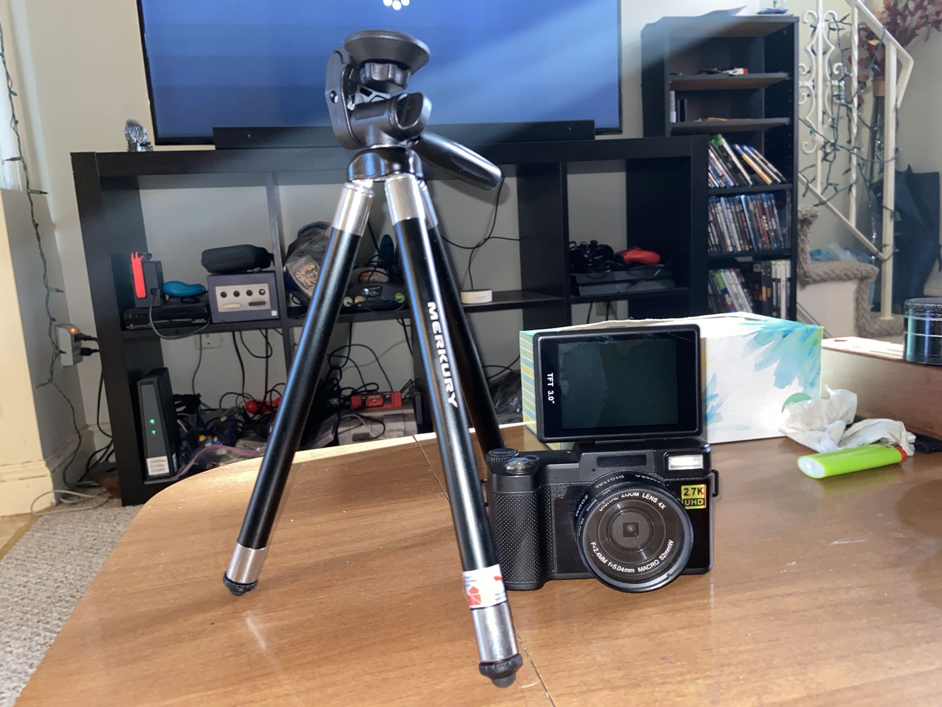 Camera And Tripod