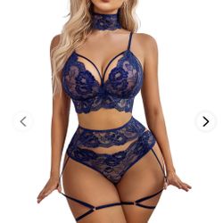 Avidlove Lace Teddy Bodysuit Lingerie Set with Garter Belts and Sexy Bra