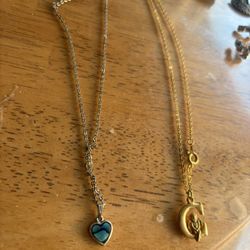 Cute Abalone Shell Heart And C Angel Pendant 