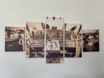 5 Tile Airplane Cockpit Art