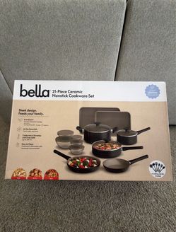 Bella 21-Piece Ceramic Nonstick Cookware Set
