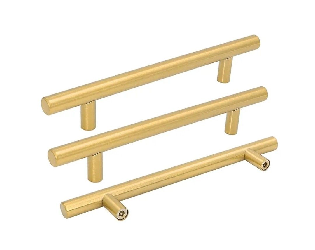 New 15Pcs Brushed Brass Drawer Pulls Gold Handles for Kitchen Cabinet 6-1/4 inch Modern Gold Hardware - Brushed Cupboard Door Pulls
