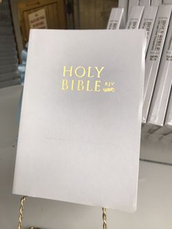 King James holy Bible white!
