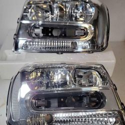 02-09 Chevrolet Trailblazer Headlights Luces Calaveras Micas Faros Focos Faroles Chevy Headlamps 