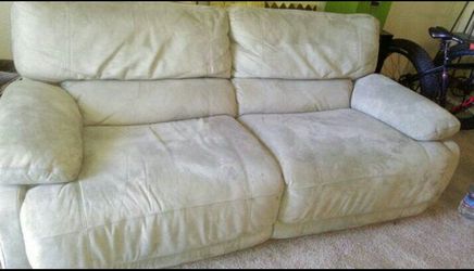 Dual Power Reclining Microfiber Sofa