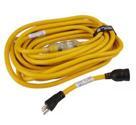 Utilitech 50-Ft 20-Amp 125-Volt 10-Gauge Yellow Outdoor Generator cord