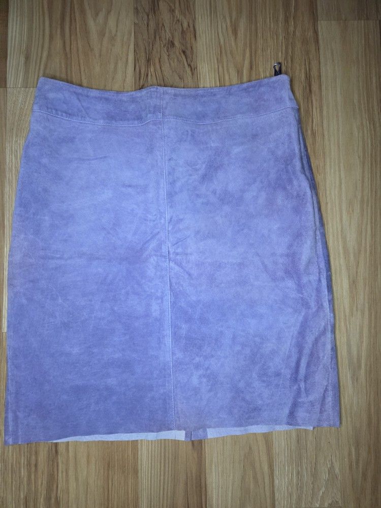 Express Purple Leather Pencil Skirt Knee-length Casual Size 12