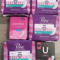 Poise pads and liners bundle $20