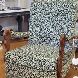 Vintage Rocking Chair With Swan Arms