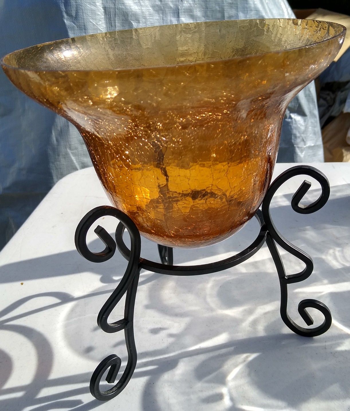 Crackle glass vase Decor