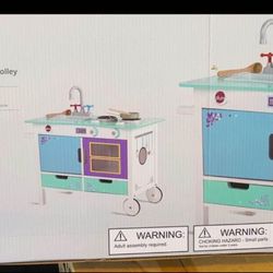 Cook-a-lot Trolley Wooden Kitchen toy new in the box!