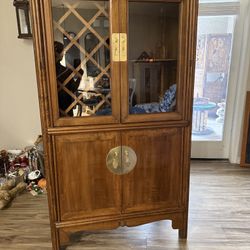 1950’s Asian style with brass accents dry bar hutch