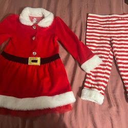 Santa Clause Baby Girl Dress 18 To 24 Months