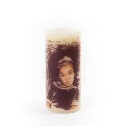 Cutie girl Custom Printed Scented Pillar candle 3X3