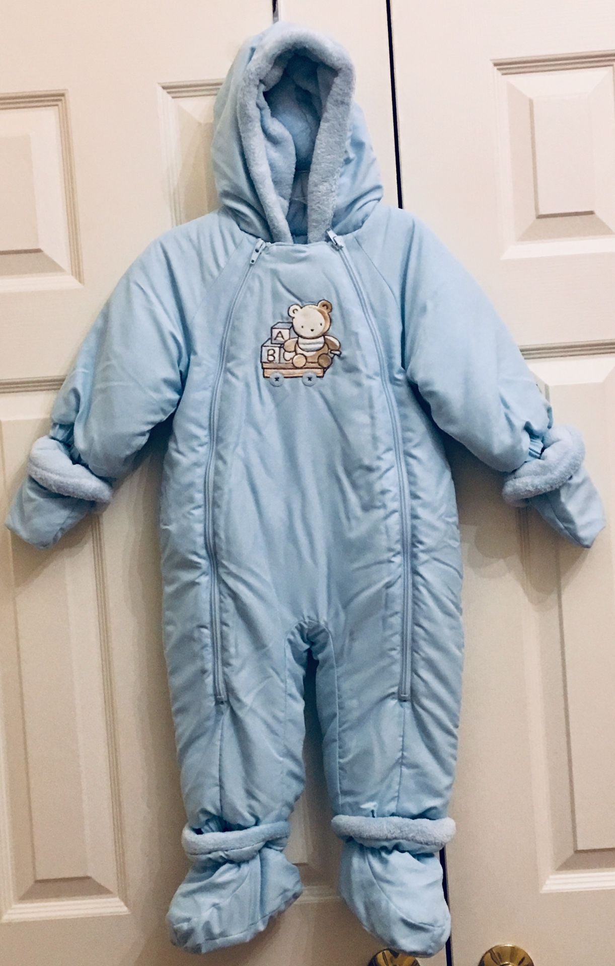 Baby Boys 12-18m Snowsuit and Mittens Set