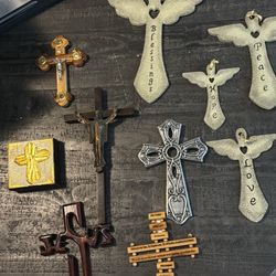 Beautiful Collection of Decorative & Religious Crosses – 11 Piece Set