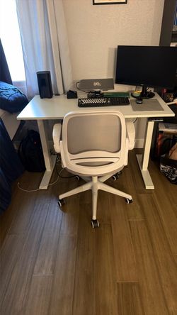 Standing desk and office chair