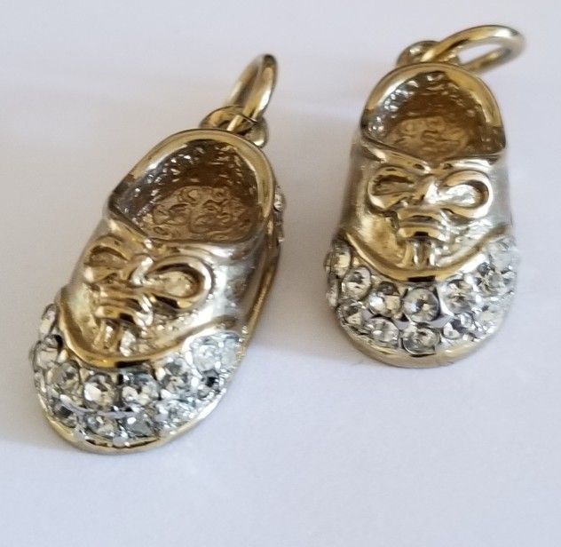 Gold Plated Baby Shoe Charms