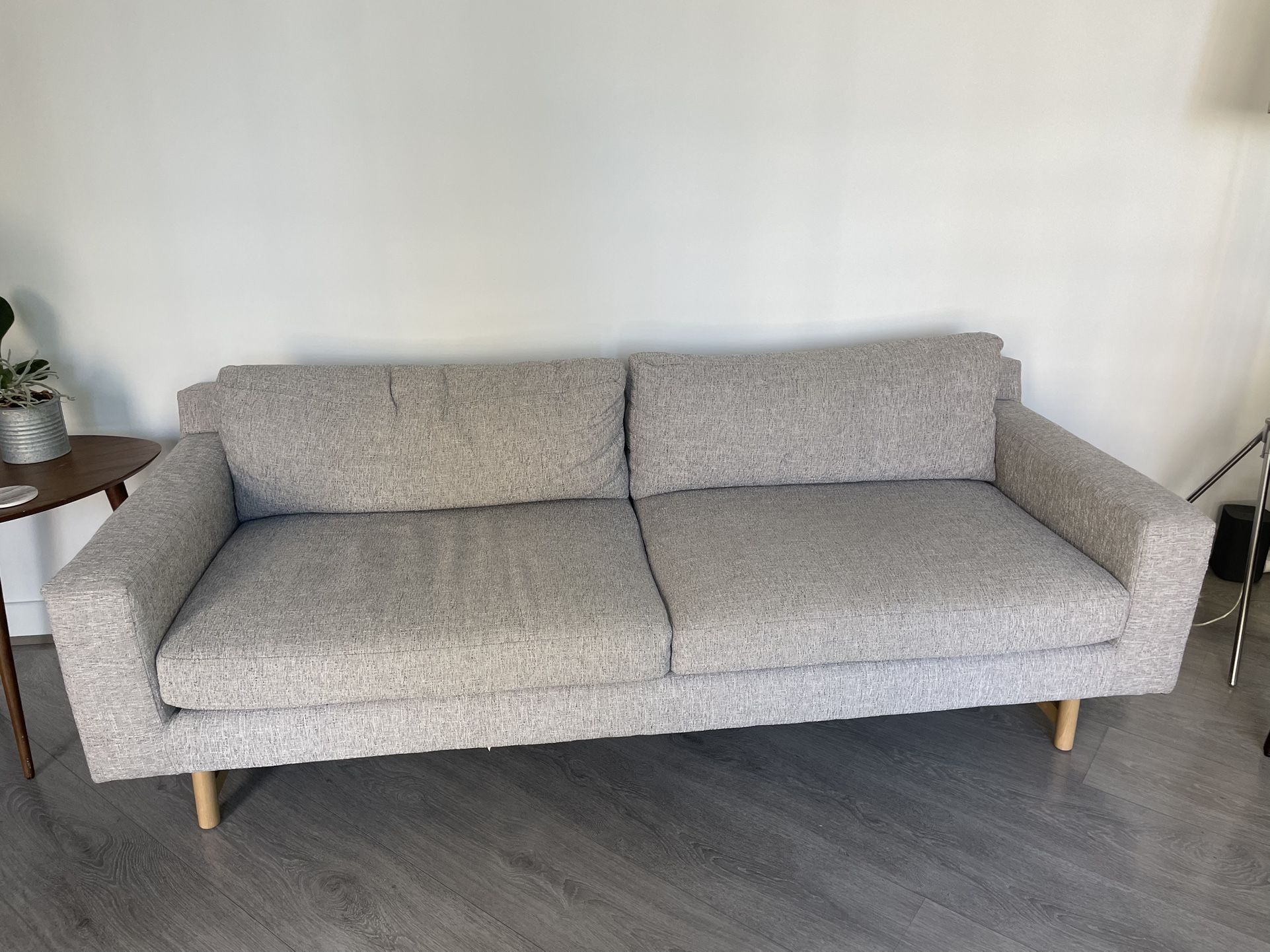 West Elm Eddy 82" Couch, Deco Weave, Feather Gray