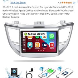 2G+32G 9 Inch Android Car Stereo for Hyundai Tucson 2015-2018 Radio Wireless ...