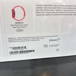 Apple Watch Series 6 Red Aluminum 44MM 150 OBO