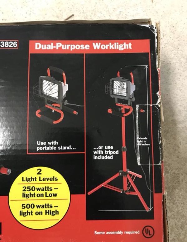 Craftsman 250 500 Watt Single Halogen Worklight With Tripod For Open In The Appcontinue To Mobile Website