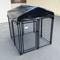 (NEW) $170 Heavy Duty Kennel with Cover Dog Cage Crate Pet Playpen (4’L x 4’W x 4.5’H)