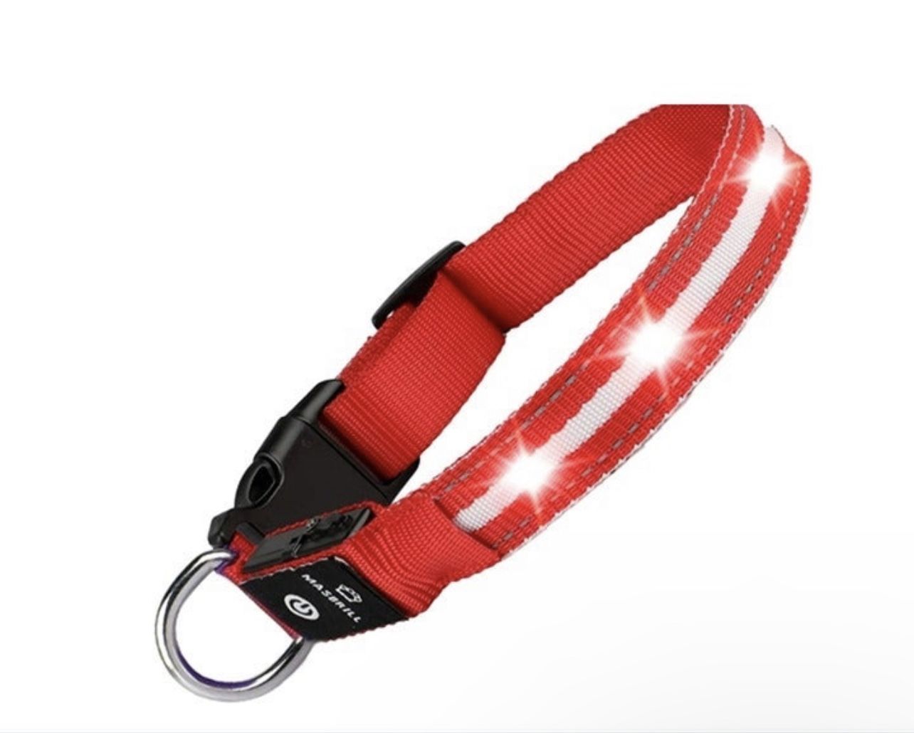 LED Dog Collar Light Up Flashing Rechargeable Waterproof Adjustable XL