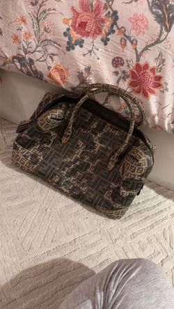 Fendi Brown Zucca Camo Patchwork Coated Canvas Boston Bag