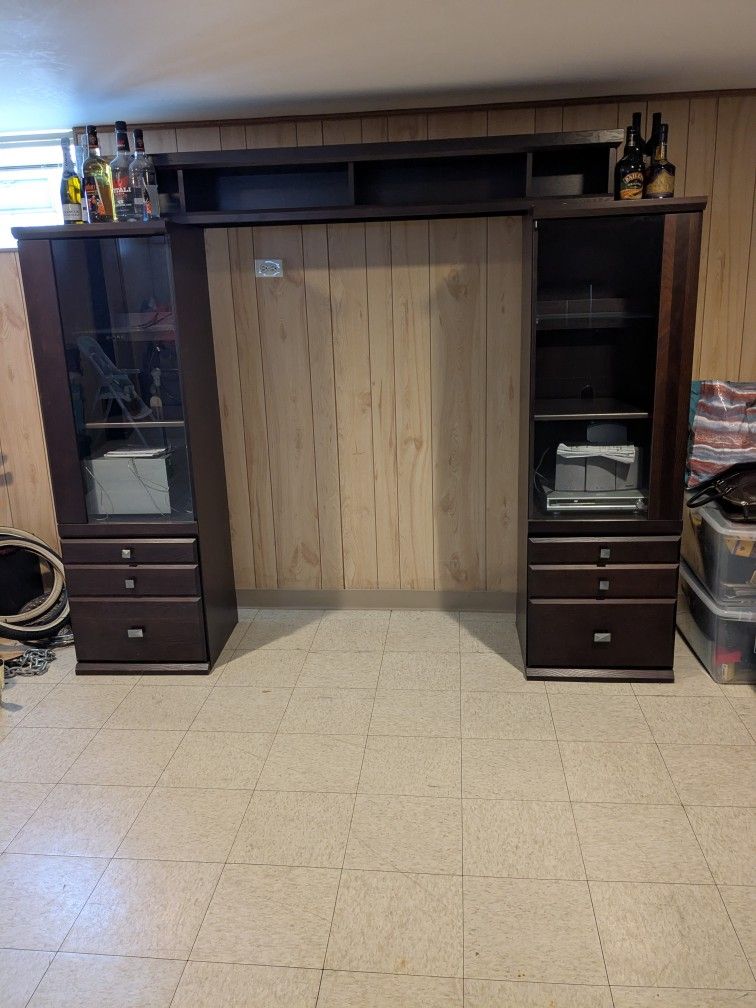Custom Built-In Entertainment / Storage Unit with Upper Shelf