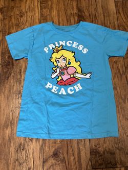 Kids Sz L Princess Peach. Super Mario Shirt, Teal