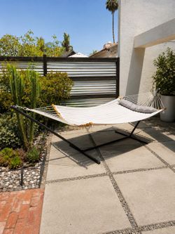 Quilted Hammock with Stand and Pillow