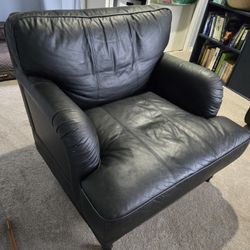 Ikea Stocksund Black Faux Leather Chair