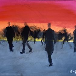 Shadow People Acrylic Painting 