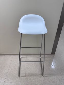 4 New White and Chrome Un-upholstered Bar Stools
