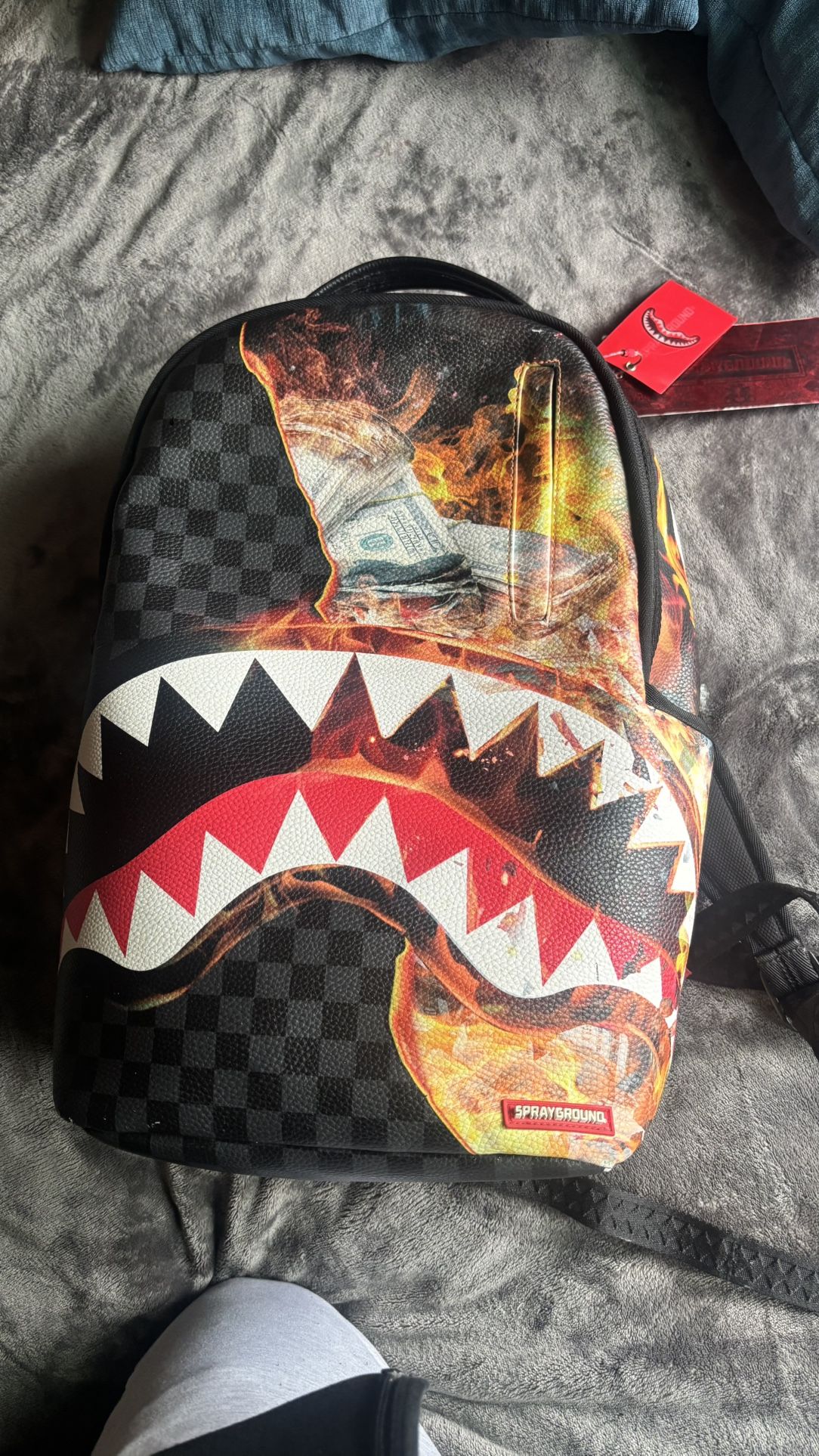 Red & Black Shark Sprayground Backpack