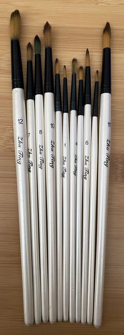 Zhu Ting White Value Paint Brushes - Set of 11